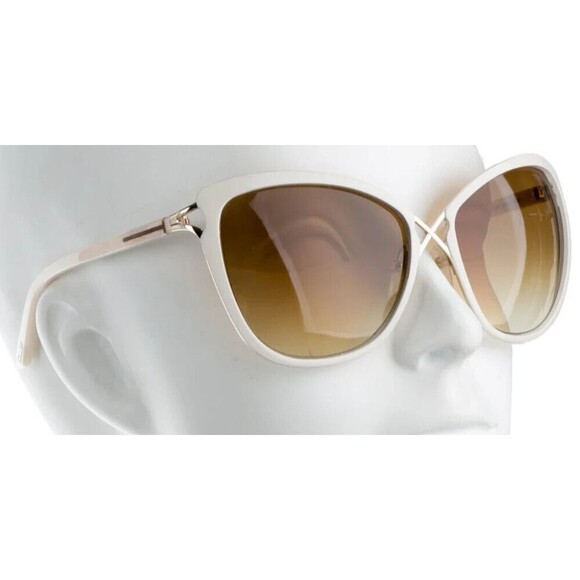 DESIGNER TOM FORD IVORY ACETATE GRADIENT OVERSIZE SUNGLASSES - Picture 9 of 10